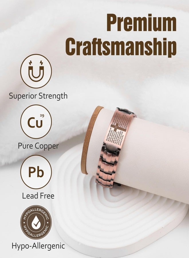 Jecanori 2X Copper Magnetic Bracelet for Men,Ultra Strength Pure Copper Cross Bracelet, Gift for Men - Image 3